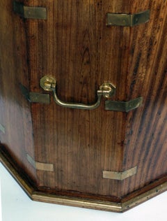 Handsome English Mahogany Brass Bound Octagonal Campaign Table