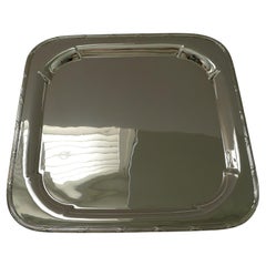 Bonita bandeja cuadrada inglesa de cóctel chapada en plata c.1890