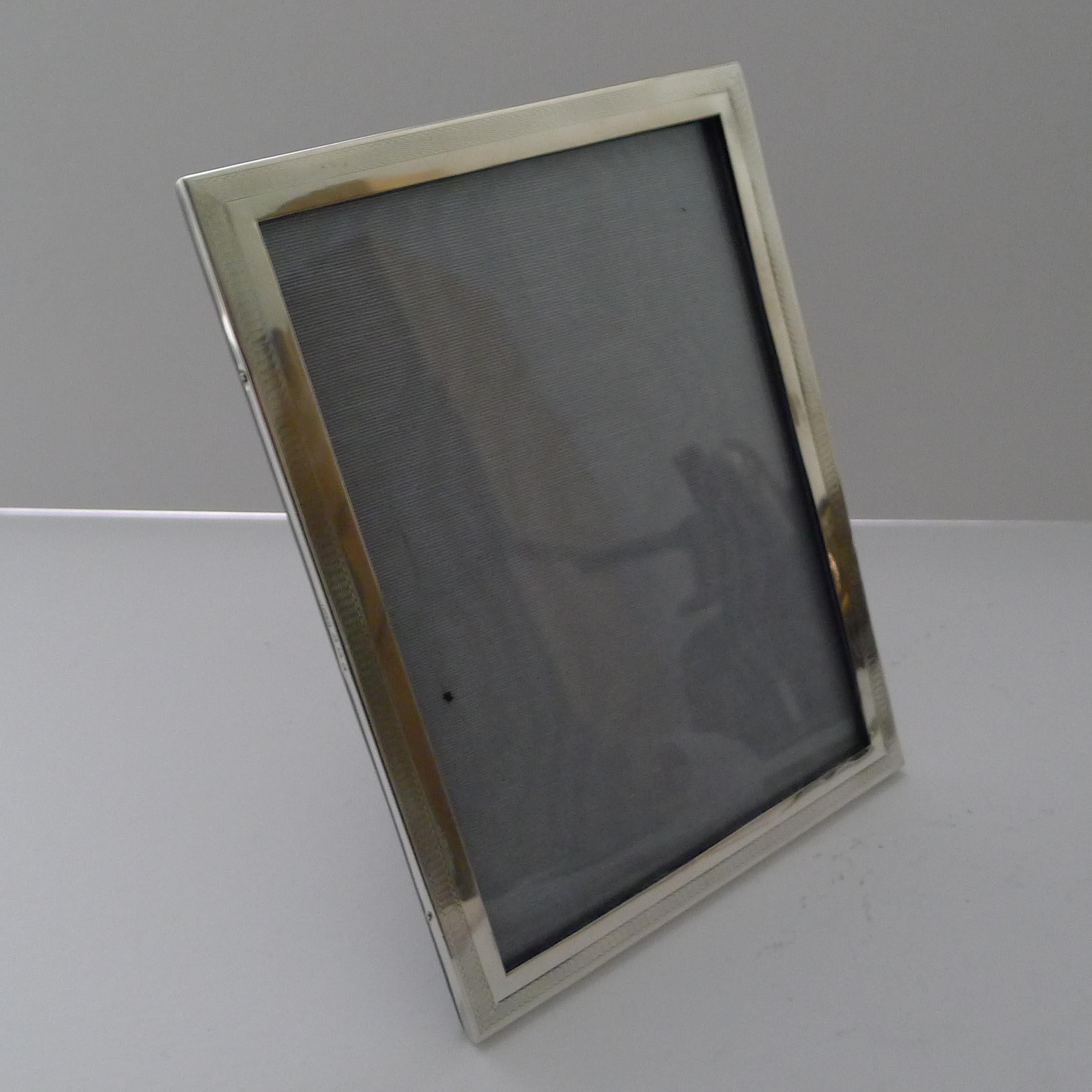 Art Deco Handsome English Sterling Silver Two-Way Picture Frame