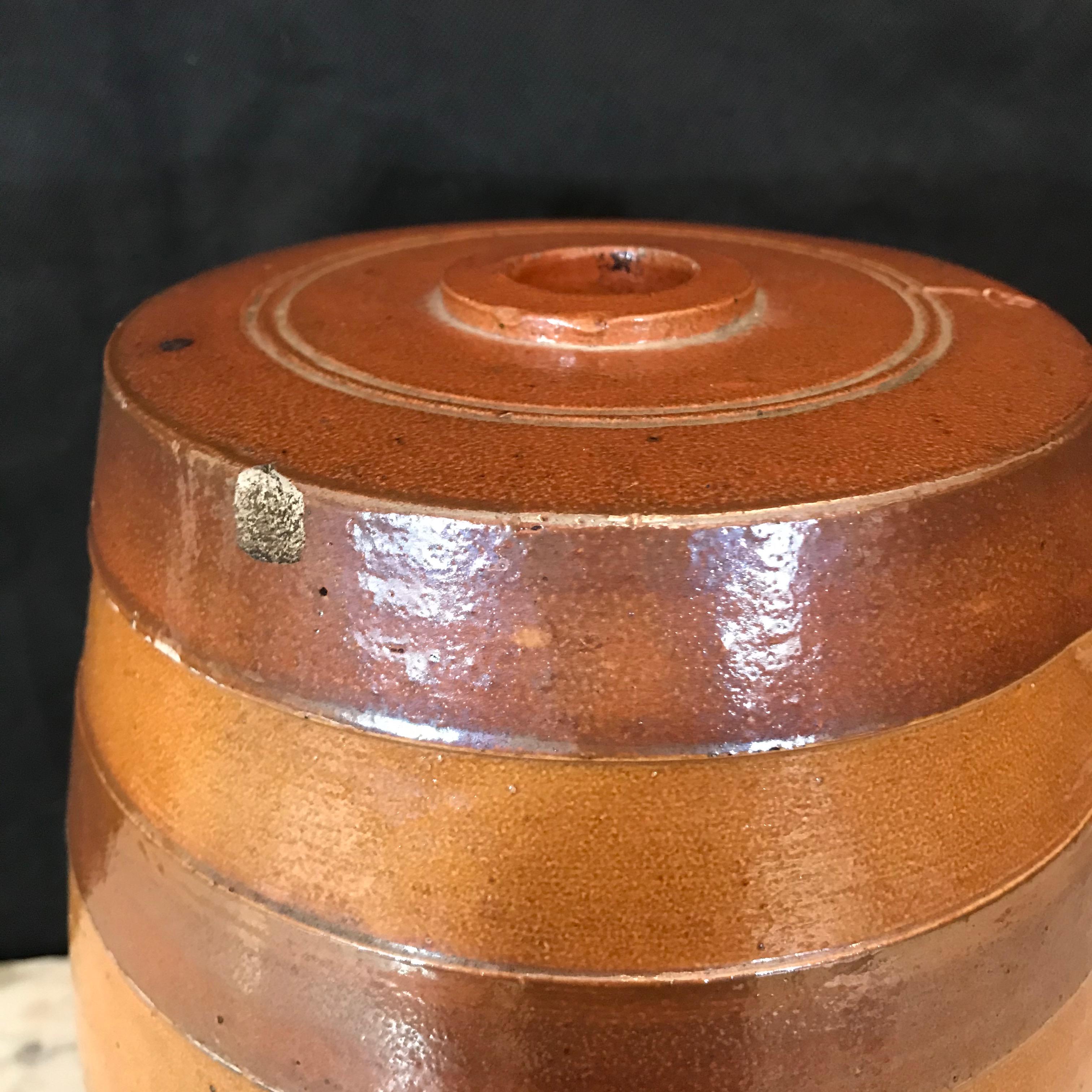 19th Century Handsome English Stoneware Antique Spirit Whiskey Barrel For Sale