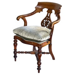 wood captains chair Handsome English Yew Wood Captain's Chair