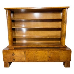 Handsome European Art Deco Cabinet / bookcase