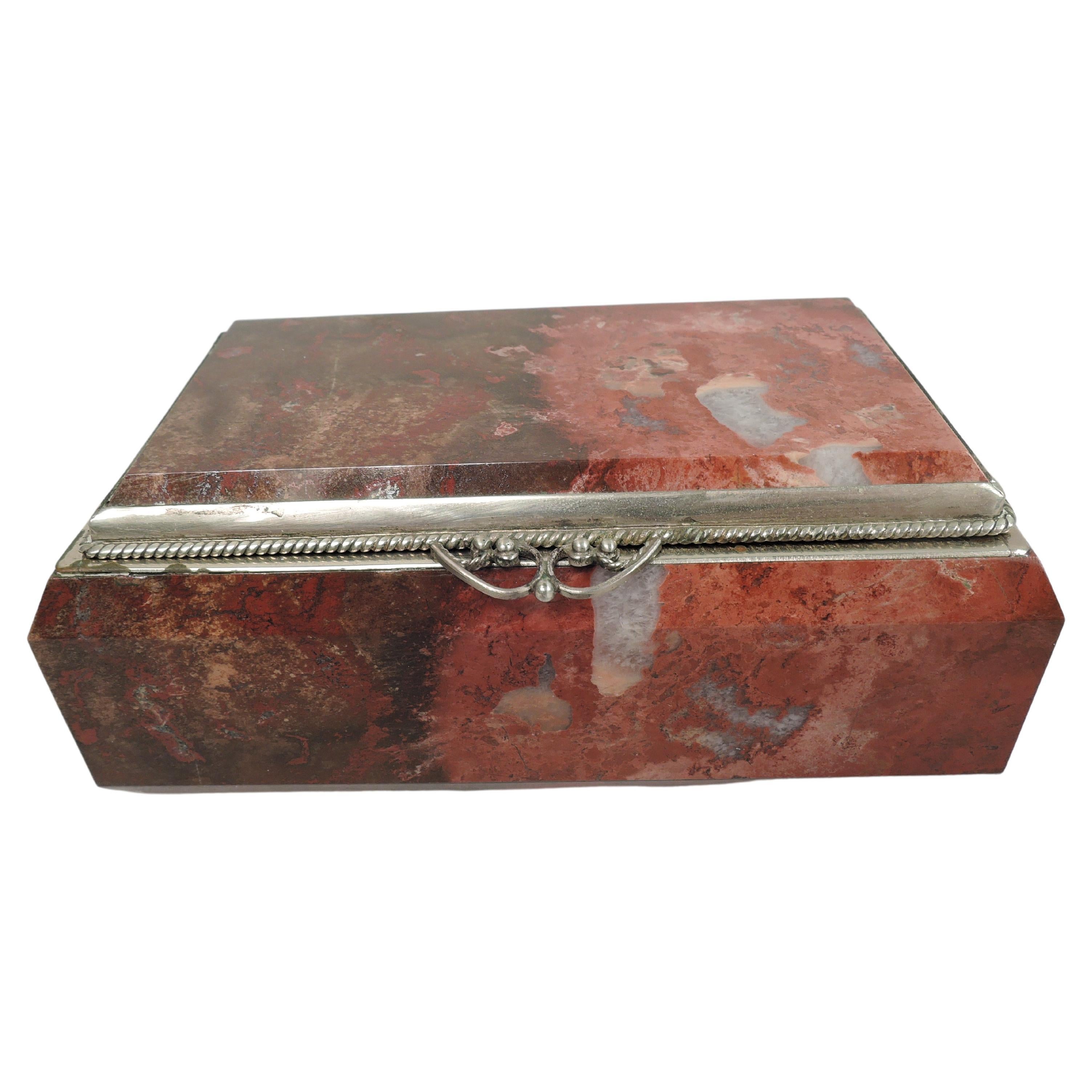 Handsome European Red Stone Trinket Box