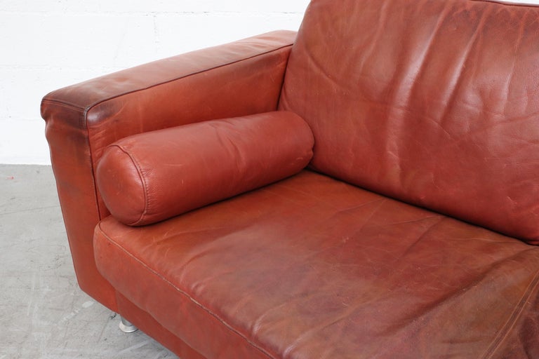 Handsome Extra Long Knoll Style Leather Sofa at 1stDibs long leather