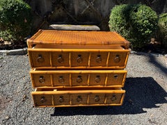 Handsome Faux Bamboo & Rattan Chest of Drawers