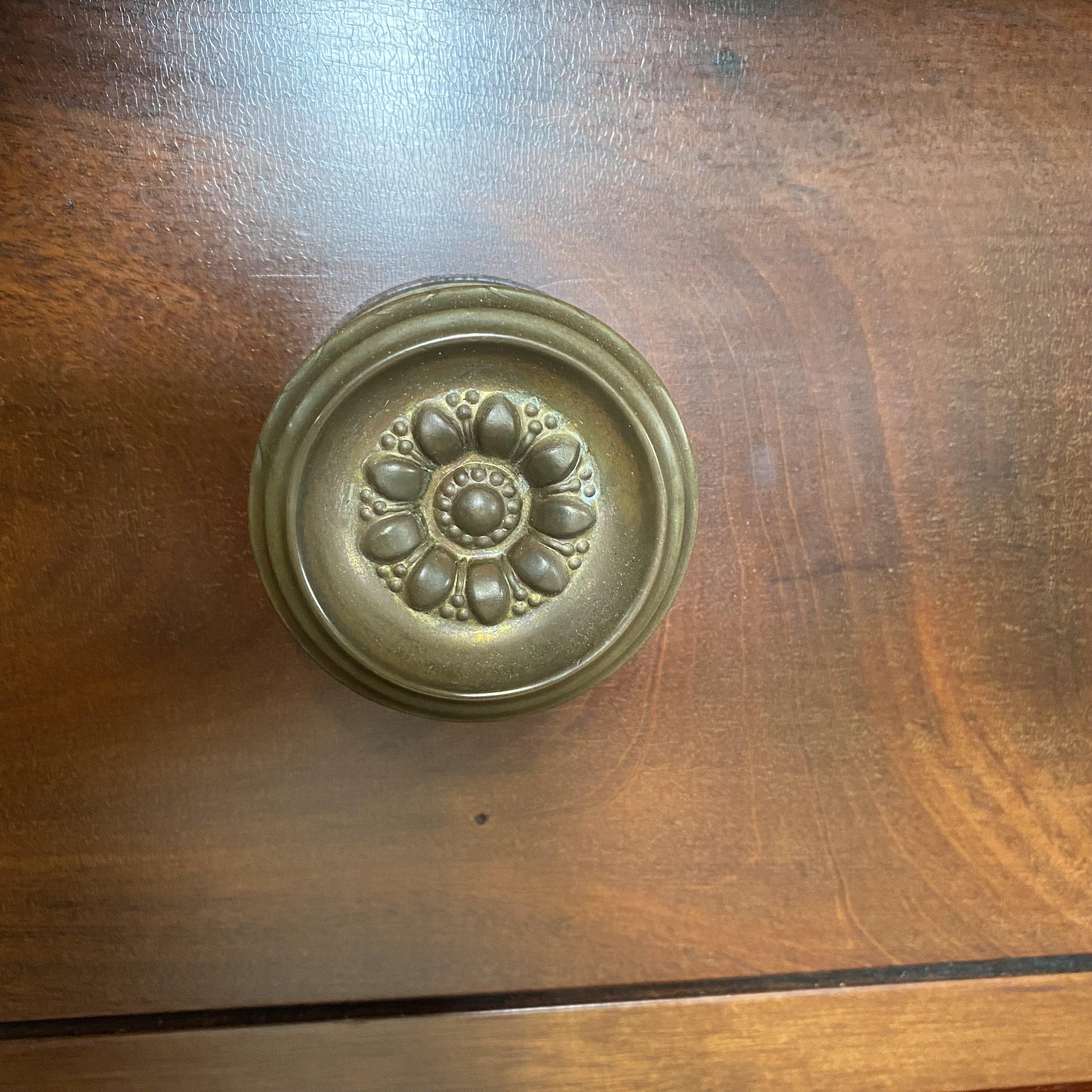 Brass Handsome Federal Step Back Chest with Barley Twist and Pineapple Balusters