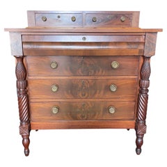 Handsome Federal Step Back Chest with Barley Twist and Pineapple Balusters