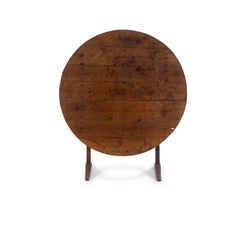 Handsome French Oak Wine Tasting Table, Tilt-Top, Great Color and Patination