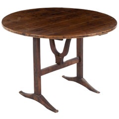 Handsome French Oak Wine Tasting Table, Tilt-Top, Great Color and Patination