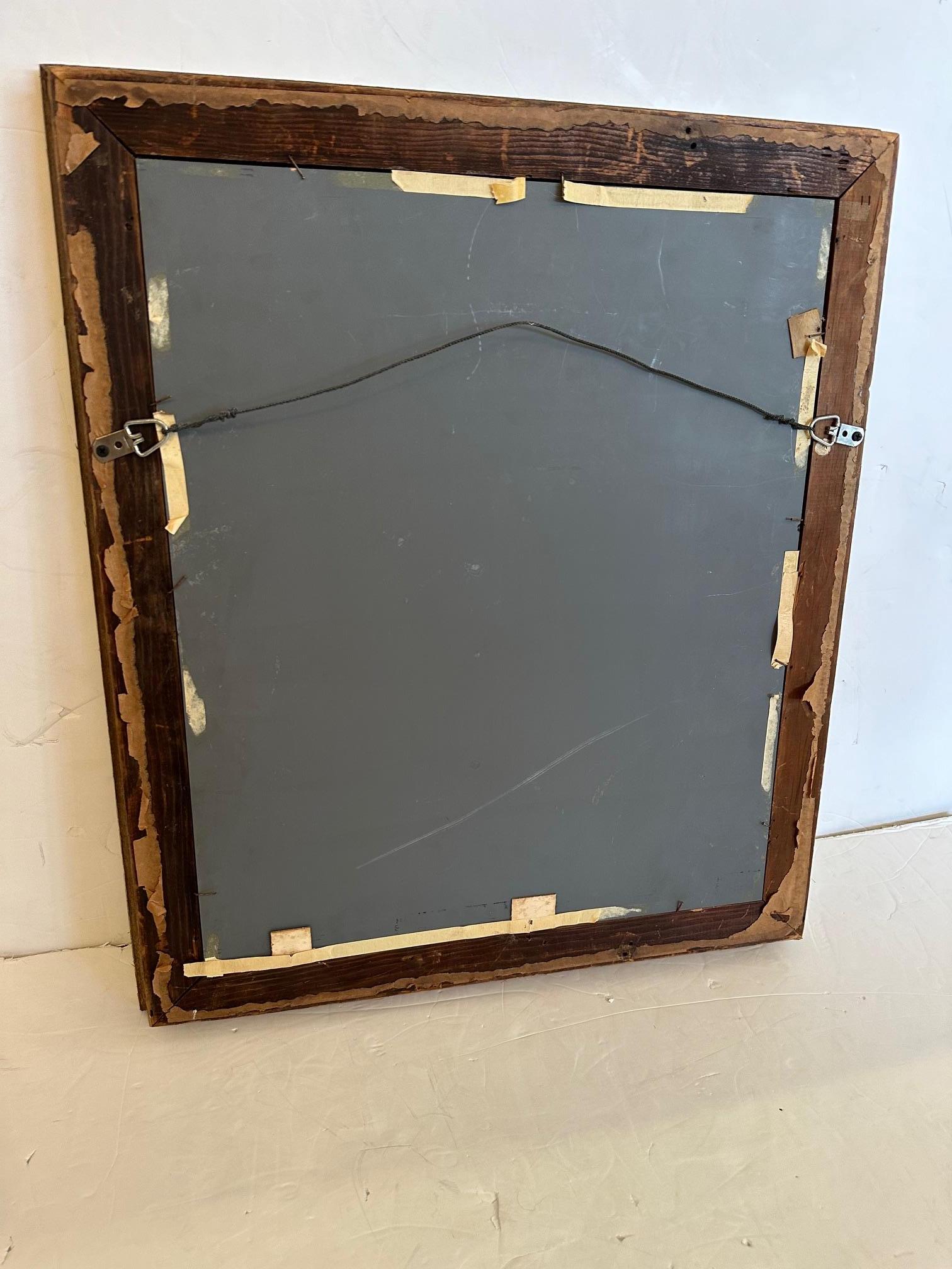 Handsome French Silver Gilt Chunky Rectangular Wall Mirror 7