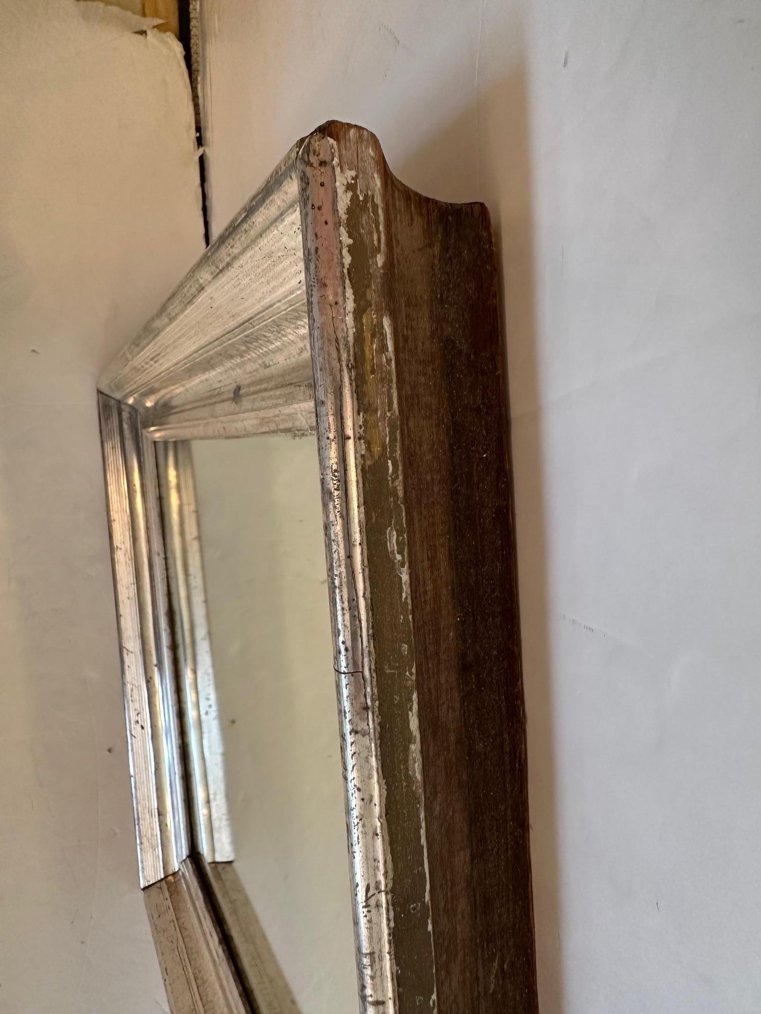 Mid-20th Century Handsome French Silver Gilt Chunky Rectangular Wall Mirror