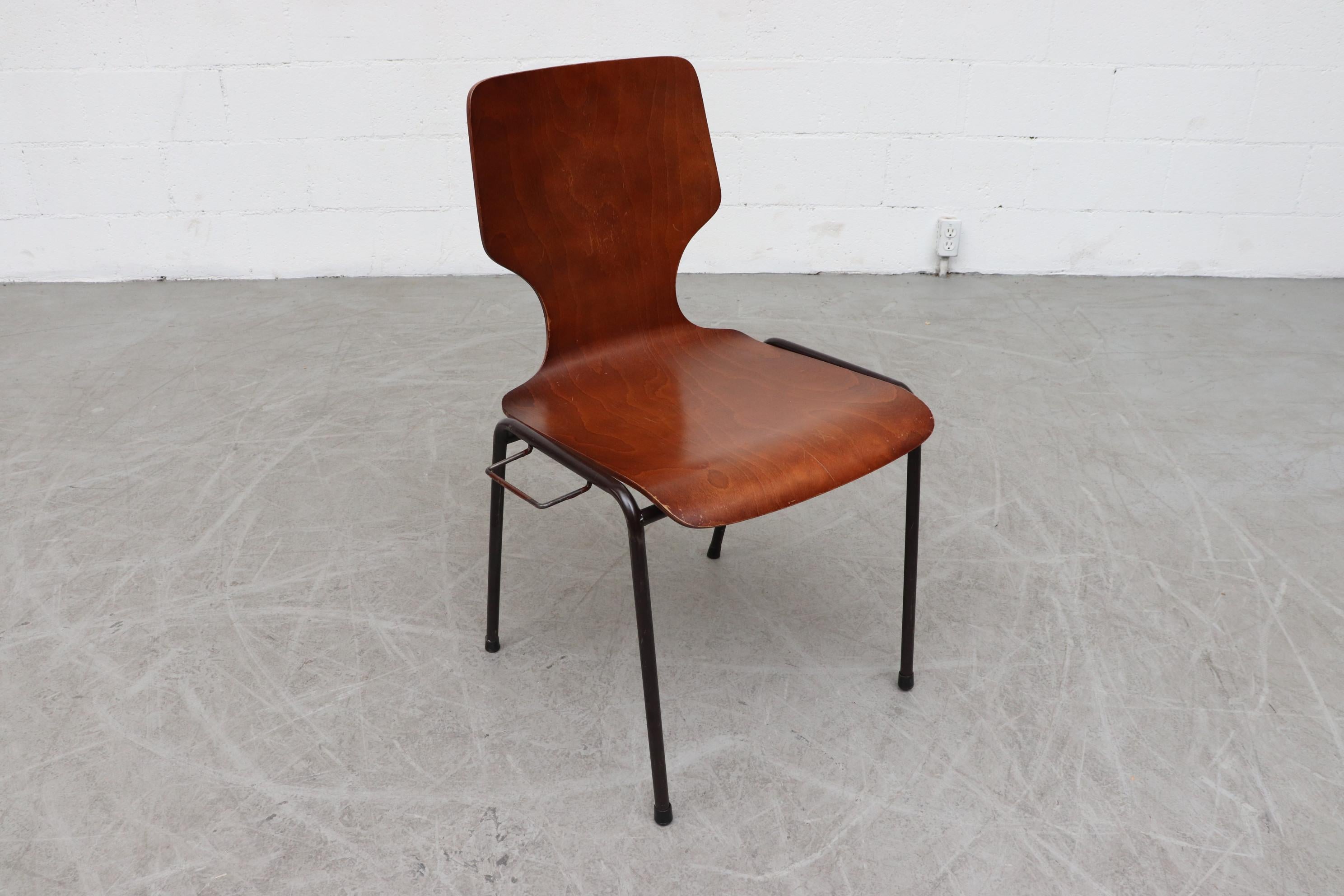 Handsome, Mid-Century, Stacking Fritz Hansen Style Wingback Dining Chairs For Sale 1