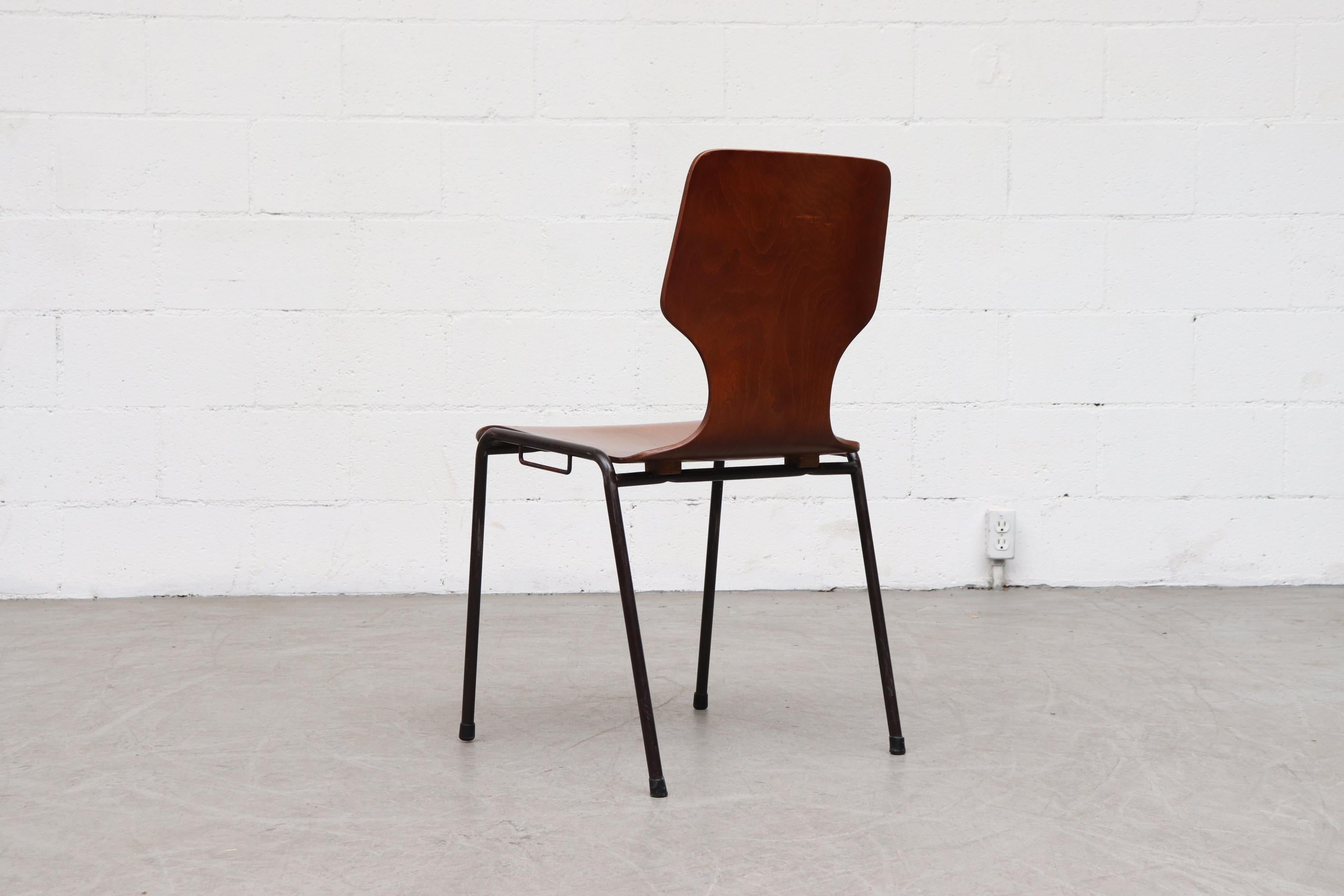 Mid-20th Century Handsome, Mid-Century, Stacking Fritz Hansen Style Wingback Dining Chairs For Sale