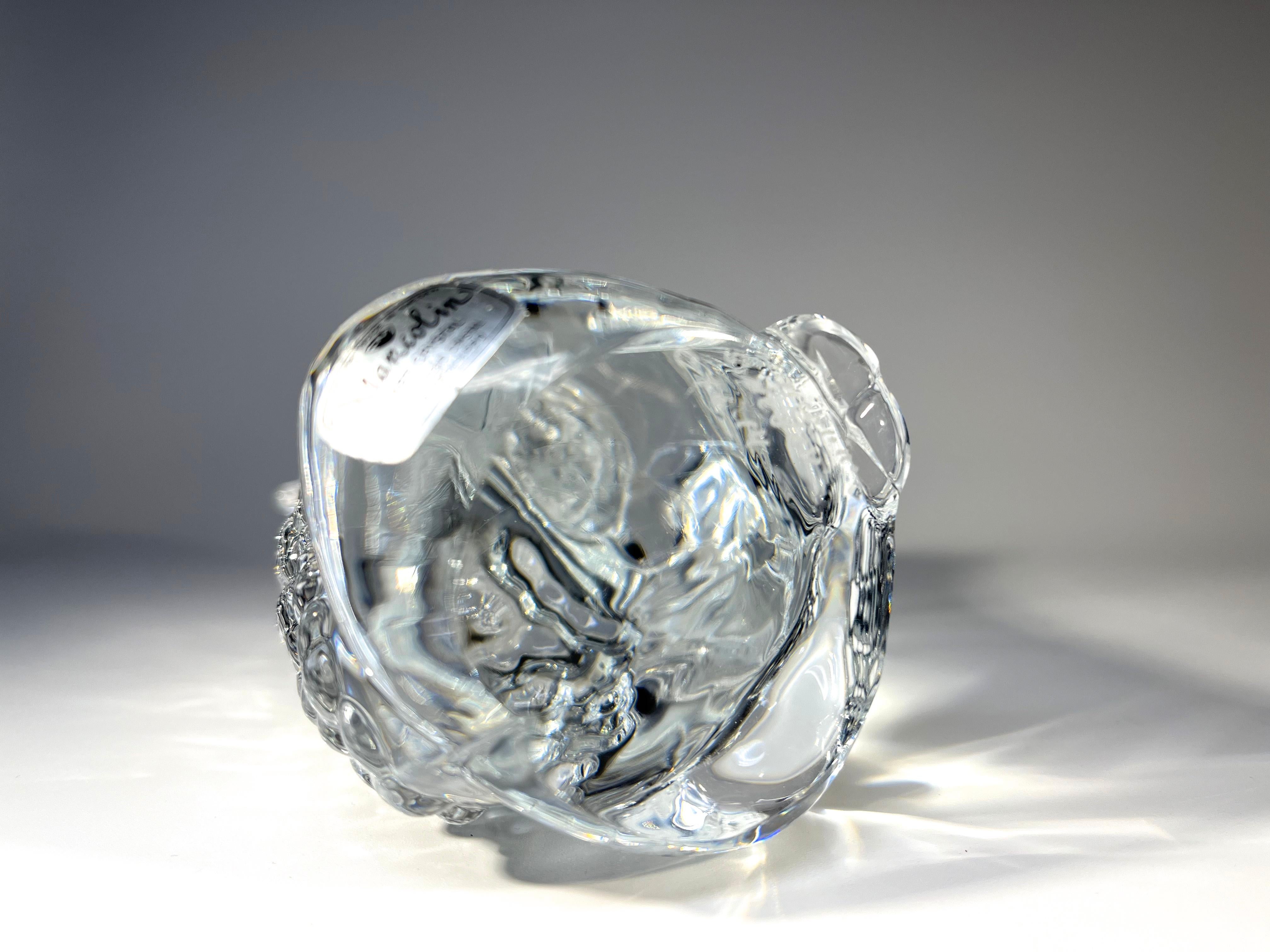 20th Century Handsome Frog Prince Crystal Paperweight By Marcolin Art Crystal Sweden c1988-91 For Sale