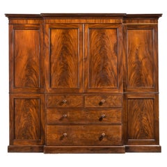 Handsome George III Period Breakfront Wardrobe