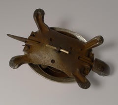 Handsome German Figural Mechanical Desk or Counter Bell, Tortoise