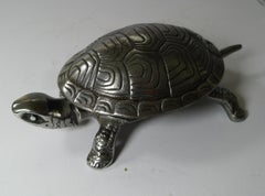 Handsome German Figural Mechanical Desk / Counter Bell, Tortoise
