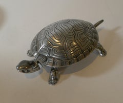 Handsome German Figural Mechanical Desk / Counter Bell, Tortoise