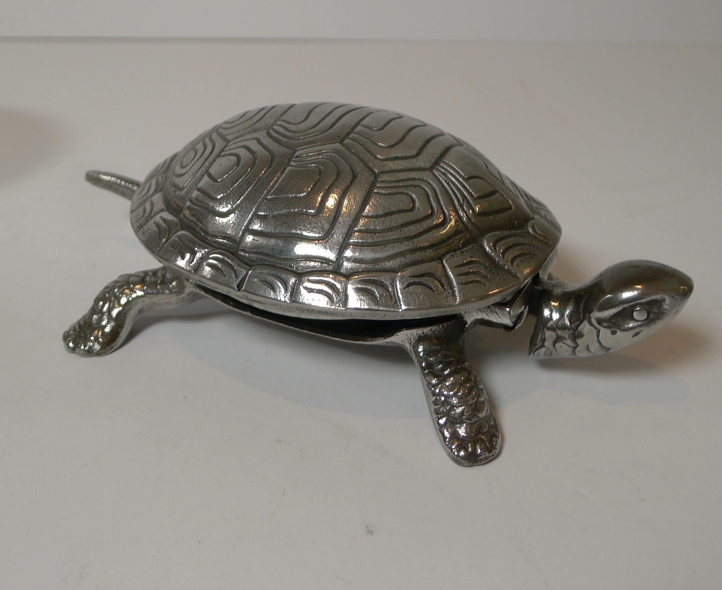 Early 20th Century Handsome German Figural Mechanical Desk / Counter Bell, Tortoise