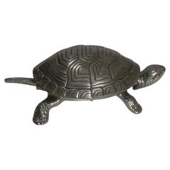 Handsome German Figural Mechanical Desk / Counter Bell Tortoise / Turtle