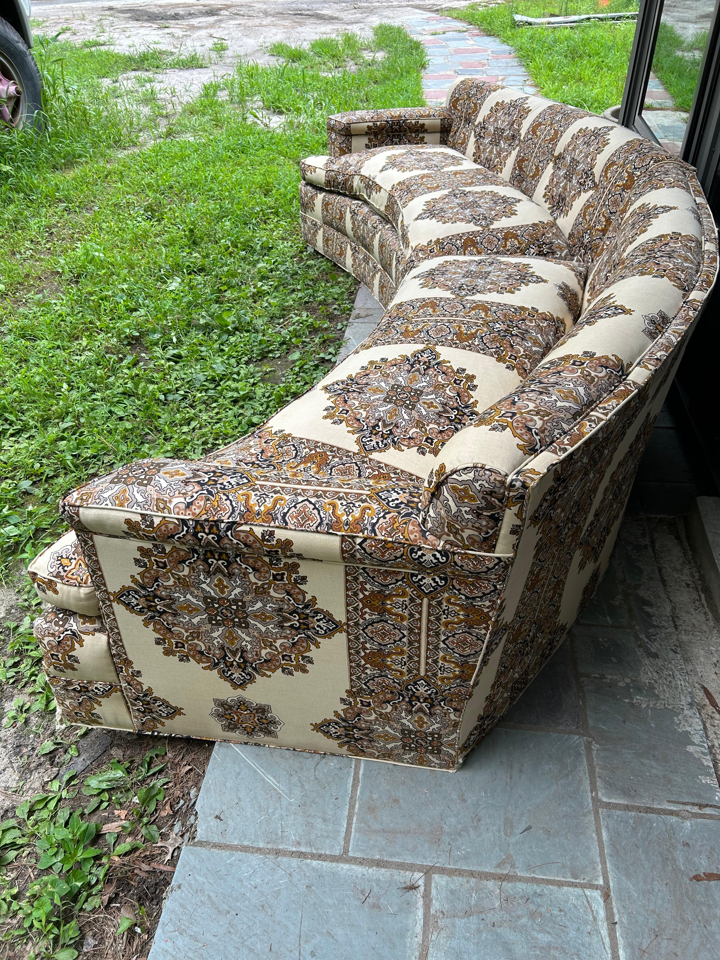 Mid-Century Modern Handsome Harvey Probber style 2 Piece Curved Sofa Sectional Mid-Century For Sale