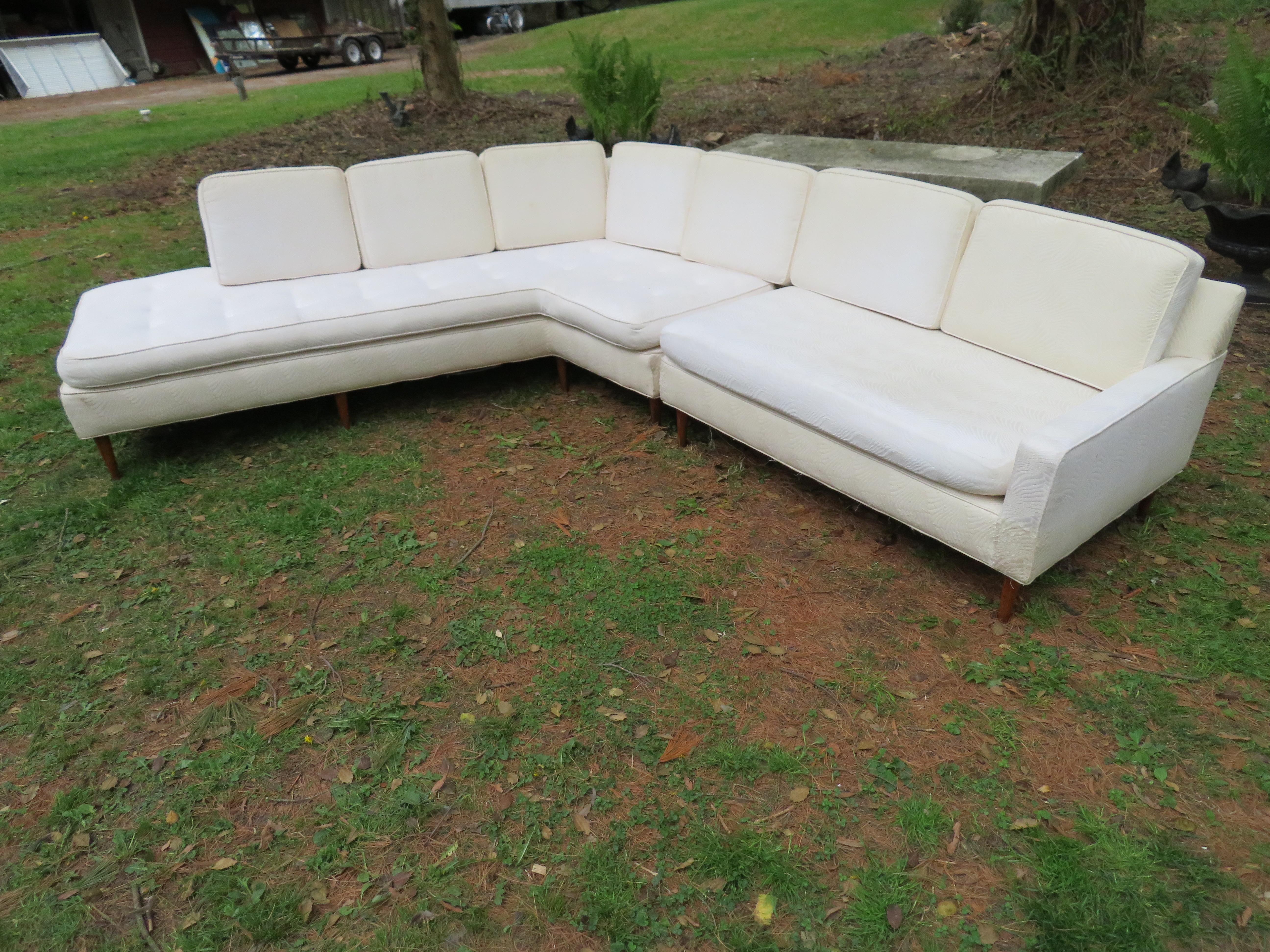 Handsome Harvey Probber Two-Piece Nuclear Sert Sectional Sofa Mid-Century Modern 6
