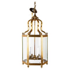 Antique Handsome Hexagonal Brass Lantern