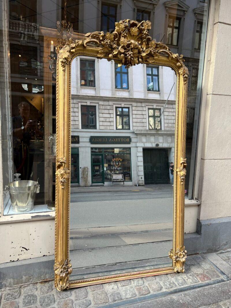 XIX secolo Splendido specchio d'oro ornato-Francia 1860 in vendita