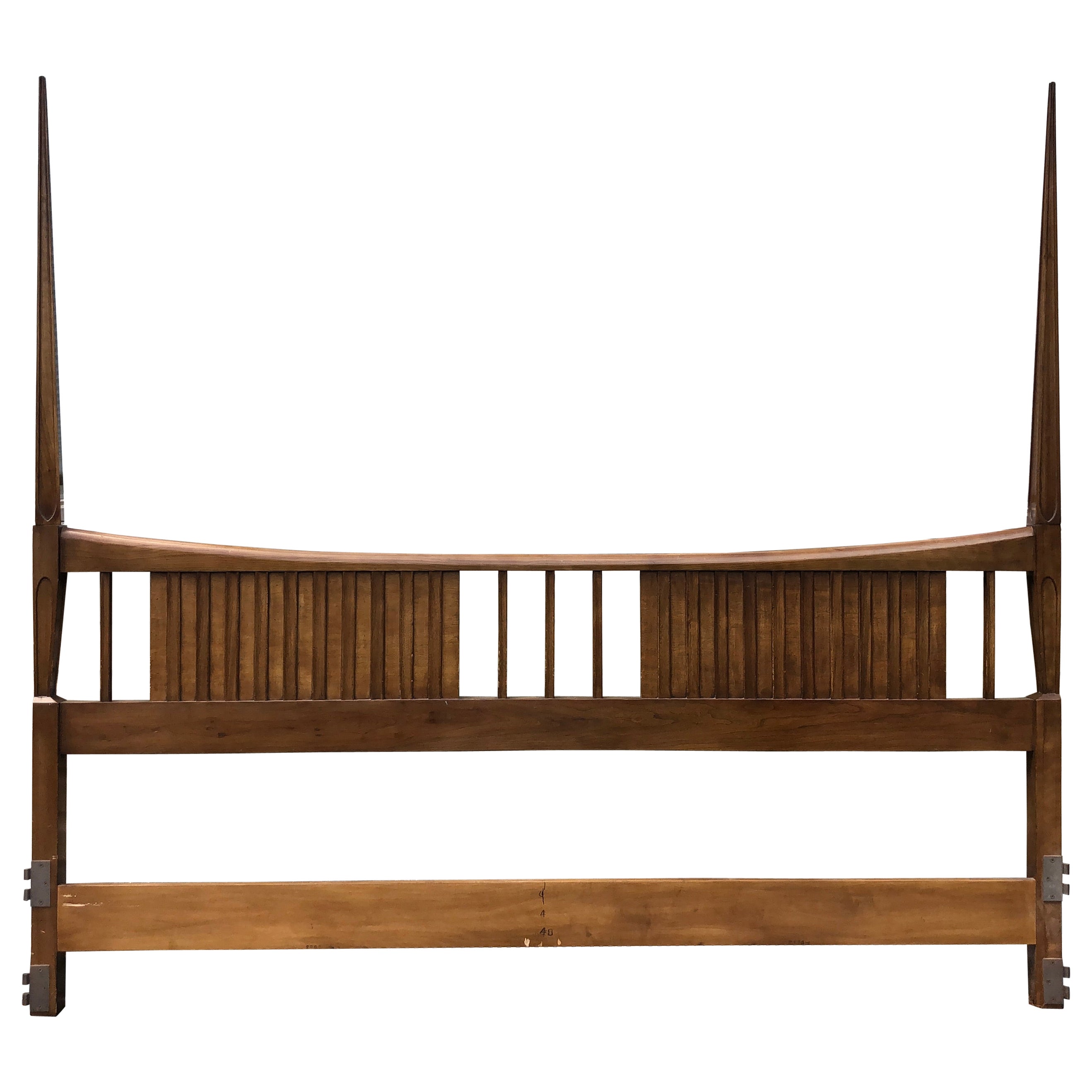 Magnifique tête de lit King Size à double spirale John Widdicomb moderne du milieu du siècle dernier en vente