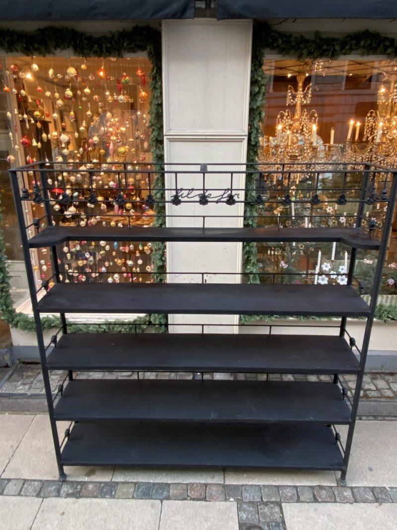 Handsome Large Black Iron Shelving Unit-Early 20th Century For Sale 4