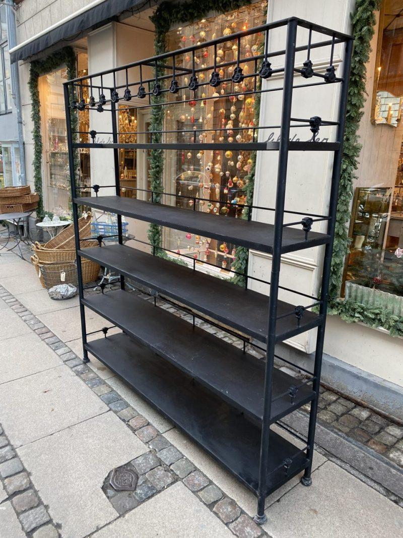 French Handsome Large Black Iron Shelving Unit-Early 20th Century For Sale