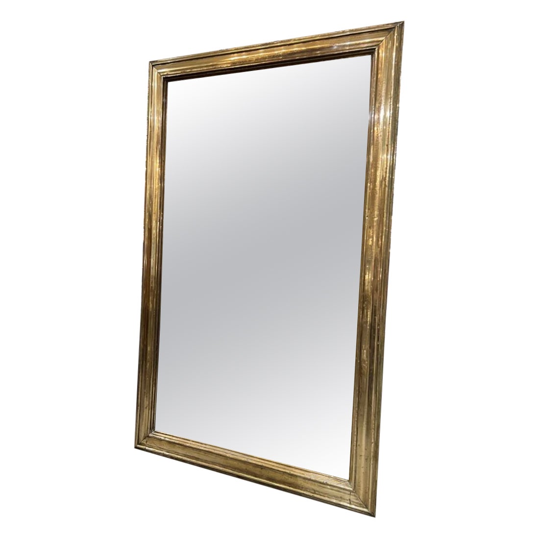 Handsome Large Brass Mirror-France 1940s