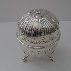 Handsome Large English Silver String / Twine Box - 1900