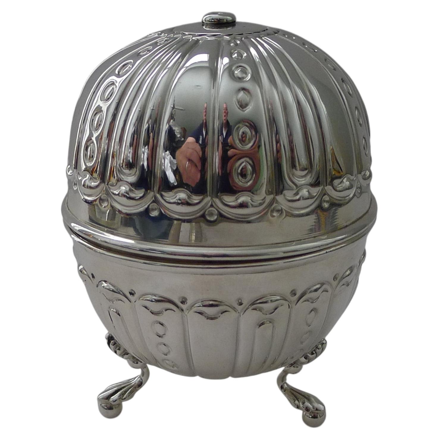 Handsome Large English Silver String / Twine Box - 1900