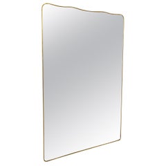 Handsome Large Midcentury Italian Brass Mirror