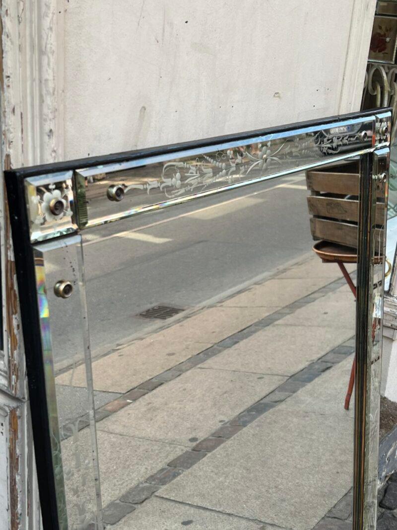 French Handsome Large Venetian Mirror 1920-40s France For Sale