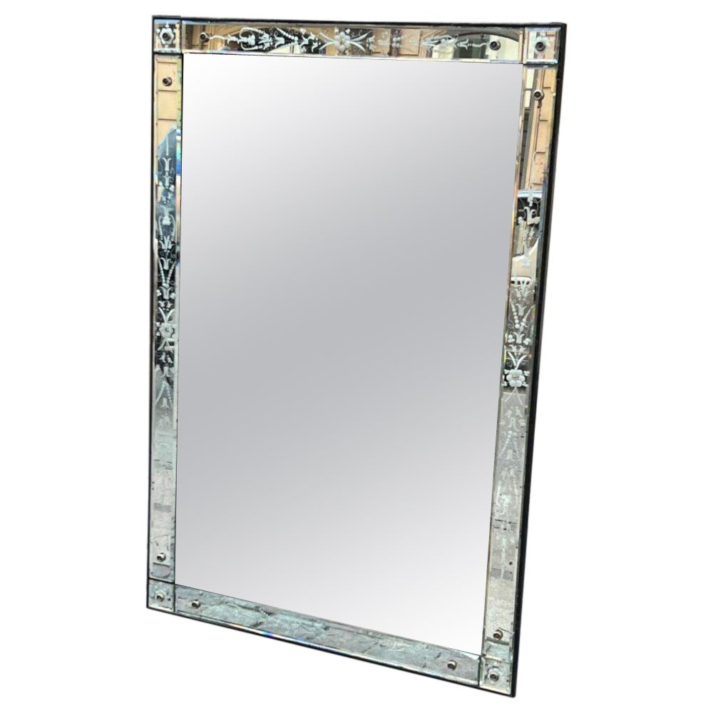 Handsome Large Venetian Mirror 1920-40s France