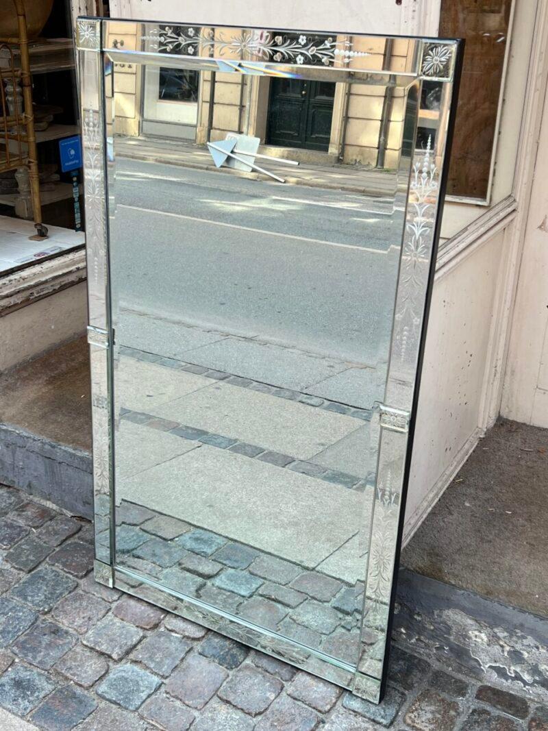 French Handsome Large Venetian Mirror France 1920-40 For Sale
