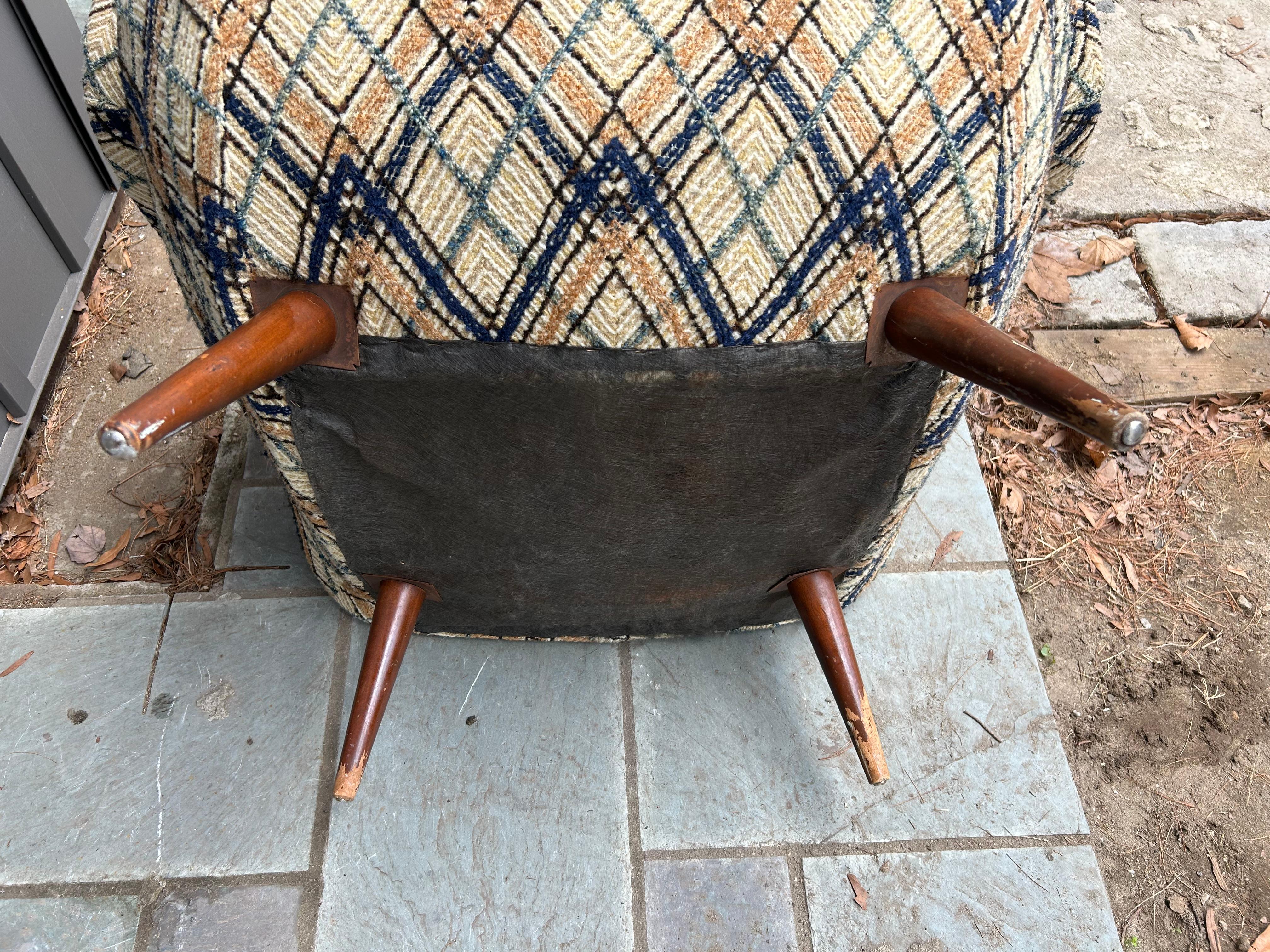 Handsome Lawrence Peabody Barrel Back Tub Chair Selig, Mid-Century Modern For Sale 9