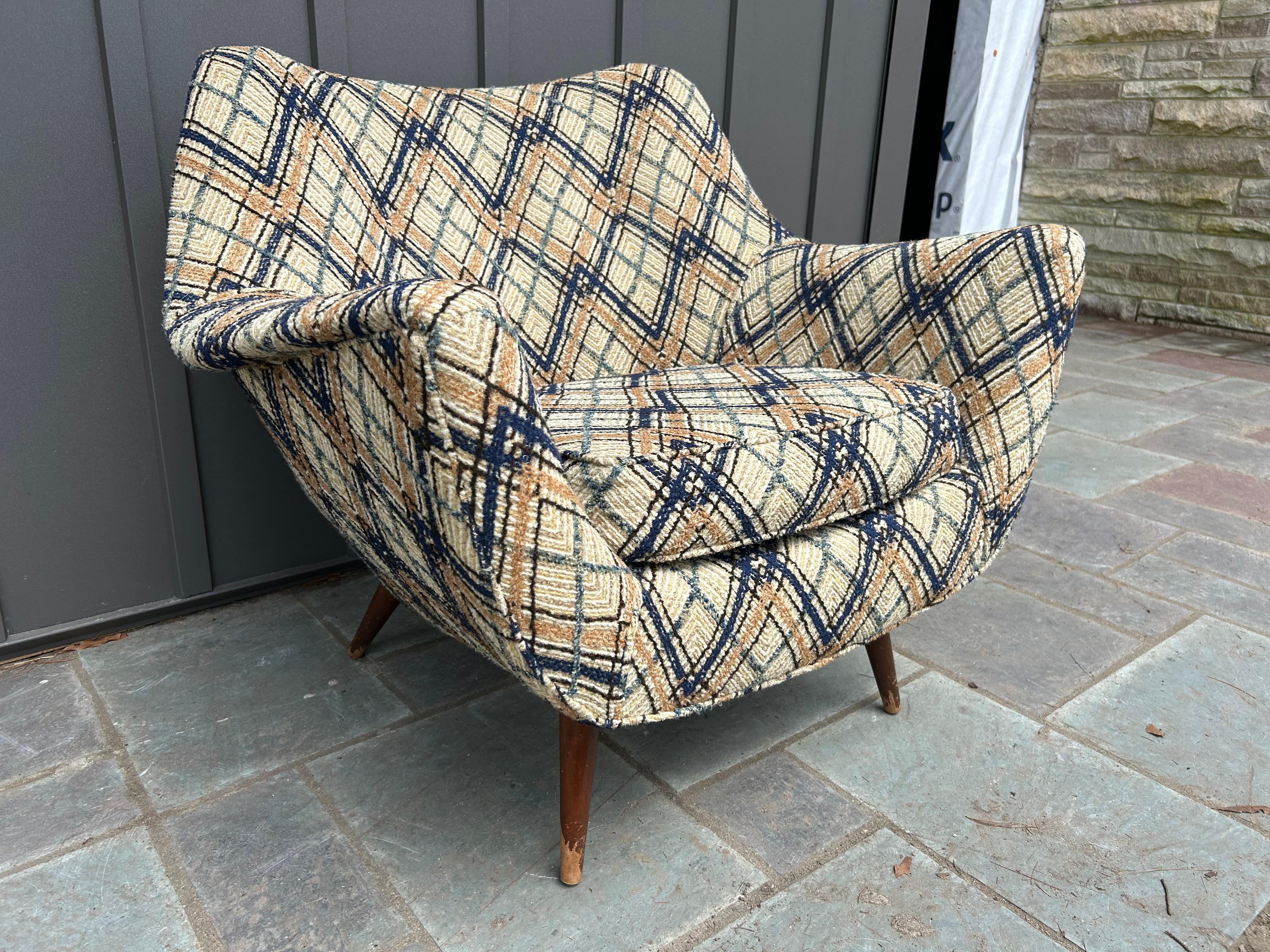 Handsome Lawrence Peabody Barrel Back Tub Chair Selig, Mid-Century Modern For Sale 11