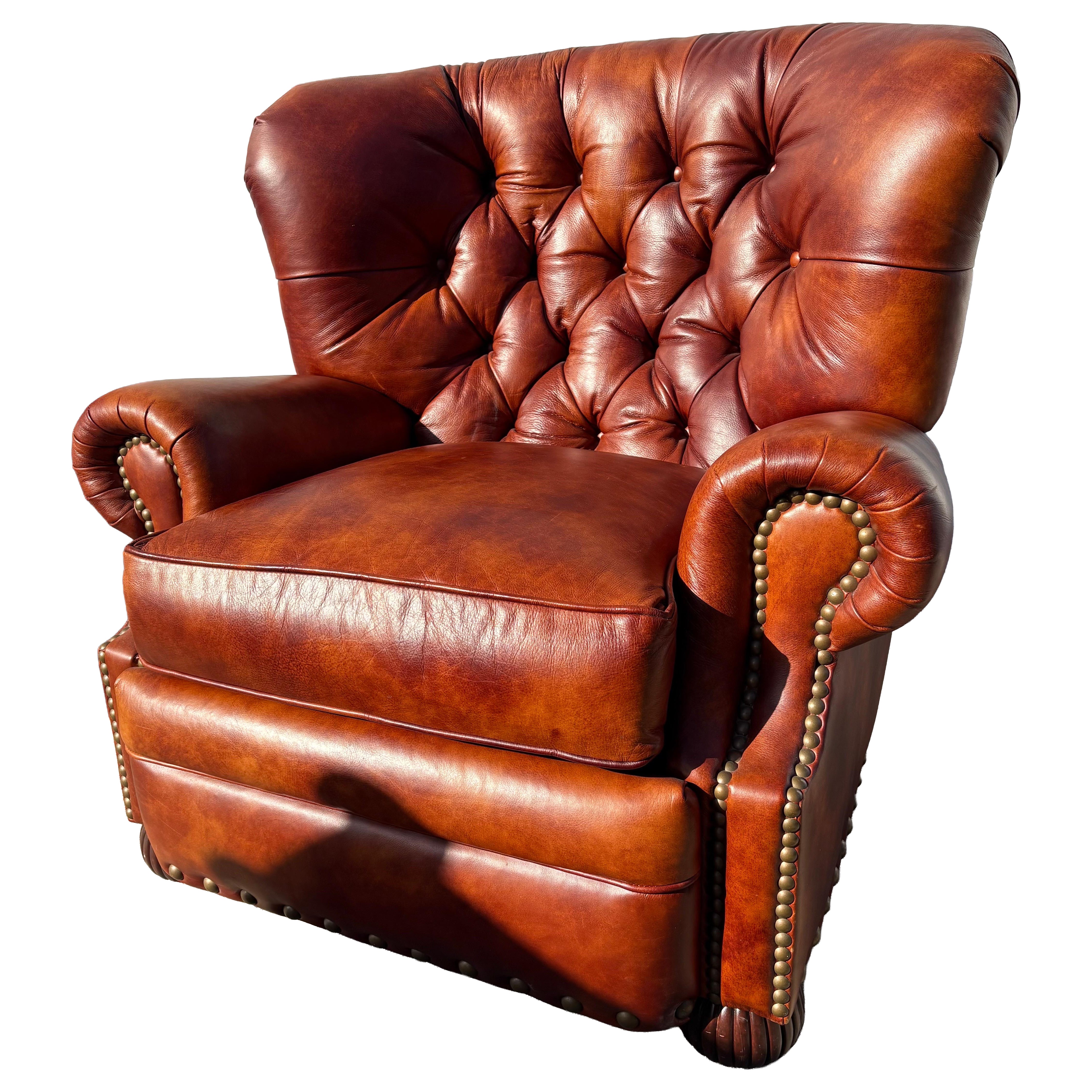 Handsome leather Chesterfield style Churchill cigar club chair