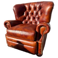Handsome leather Chesterfield style Churchill cigar club chair