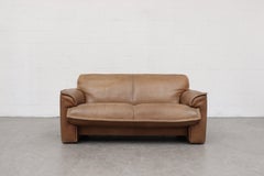 Handsome Leolux Buffalo Leather Loveseat