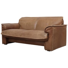 Vintage Handsome Leolux Buffalo Leather Loveseat
