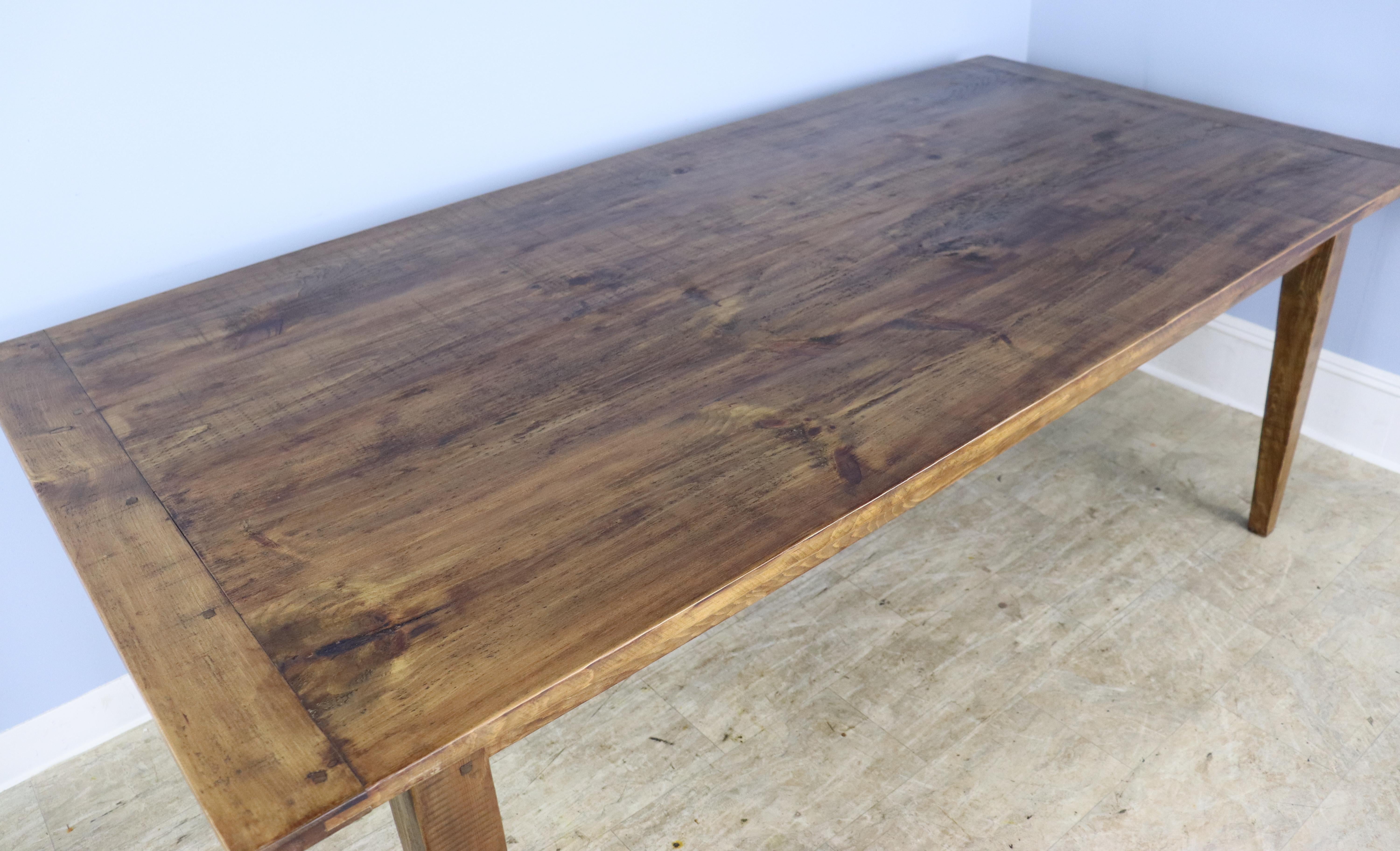 Contemporary Handsome Light Pine Farm Table For Sale