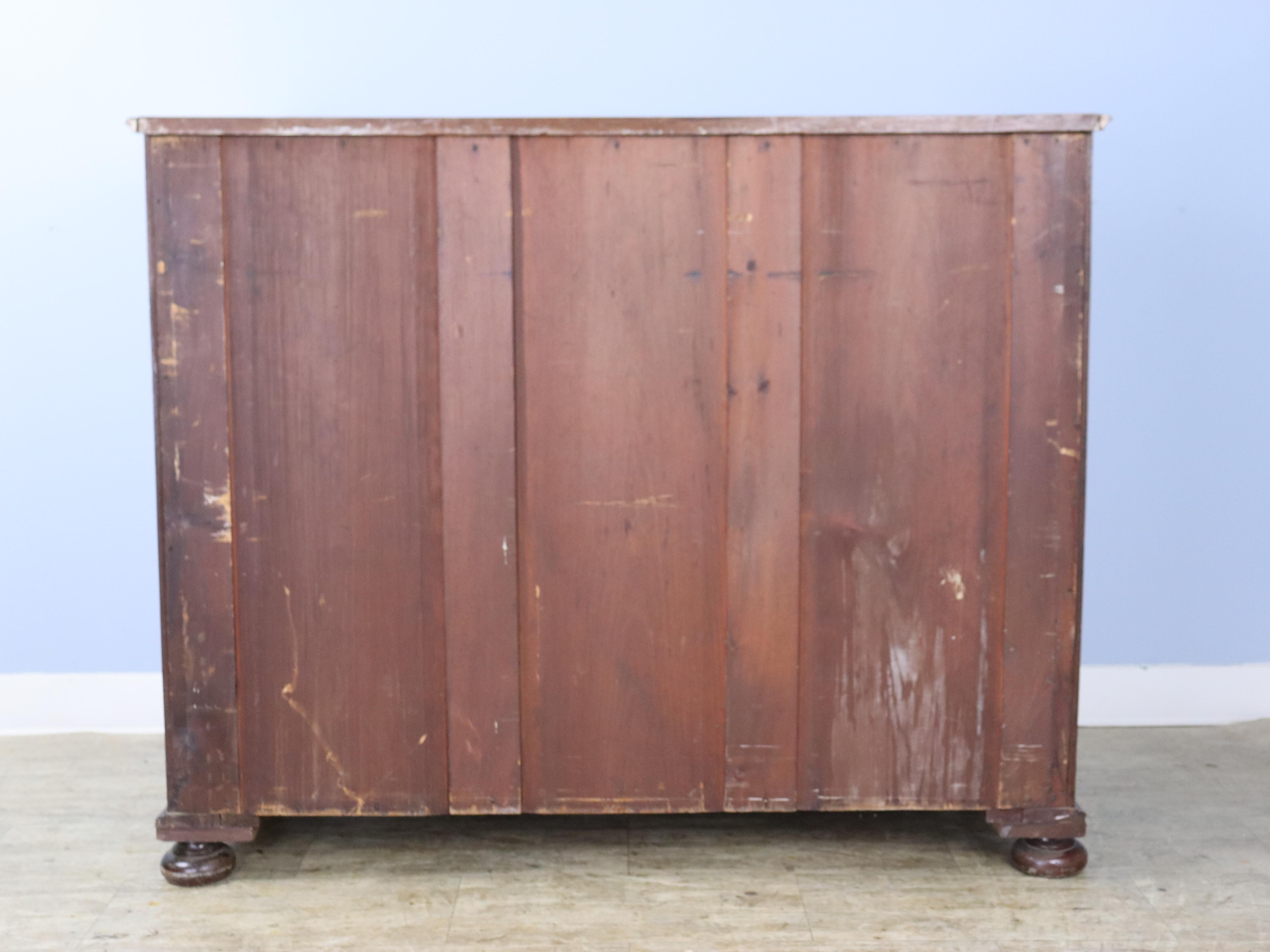 Handsome Mahogany Chest of Drawers with Bun Feet For Sale 10