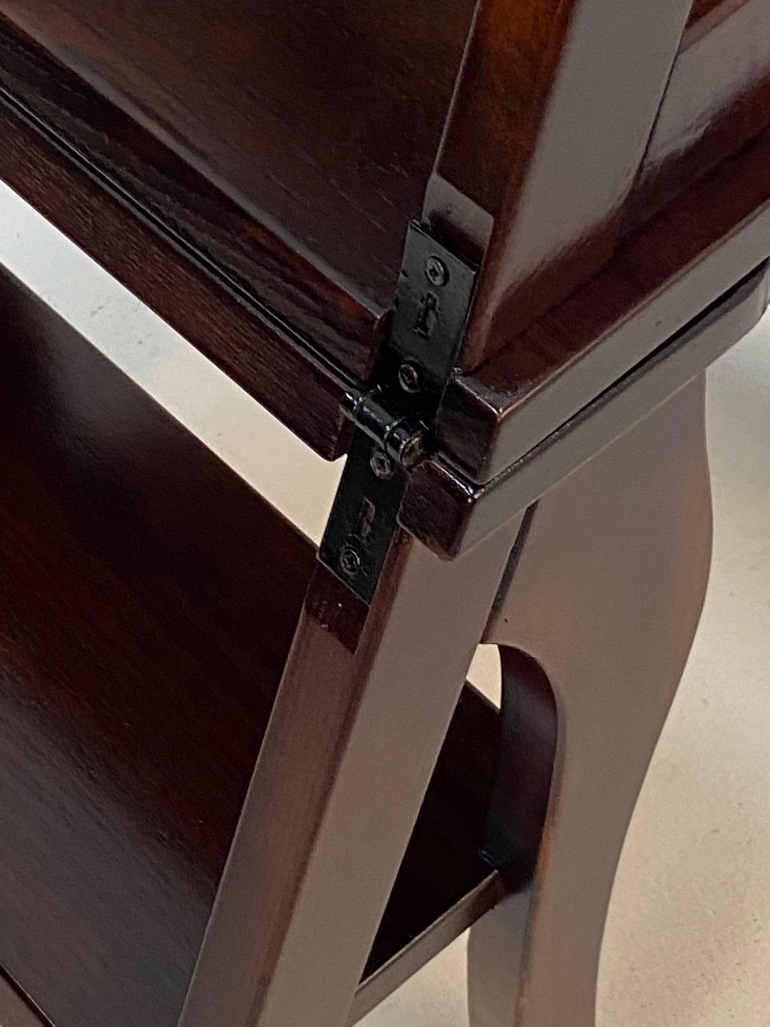 Handsome Mahogany Folding Library Steps and Chair 8