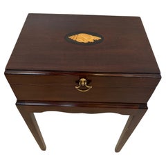 Vintage Handsome Mahogany Inlaid Box on Stand End Table