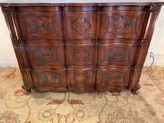 Handsome Mahogany Serpentine Chest of Drawers Dresser