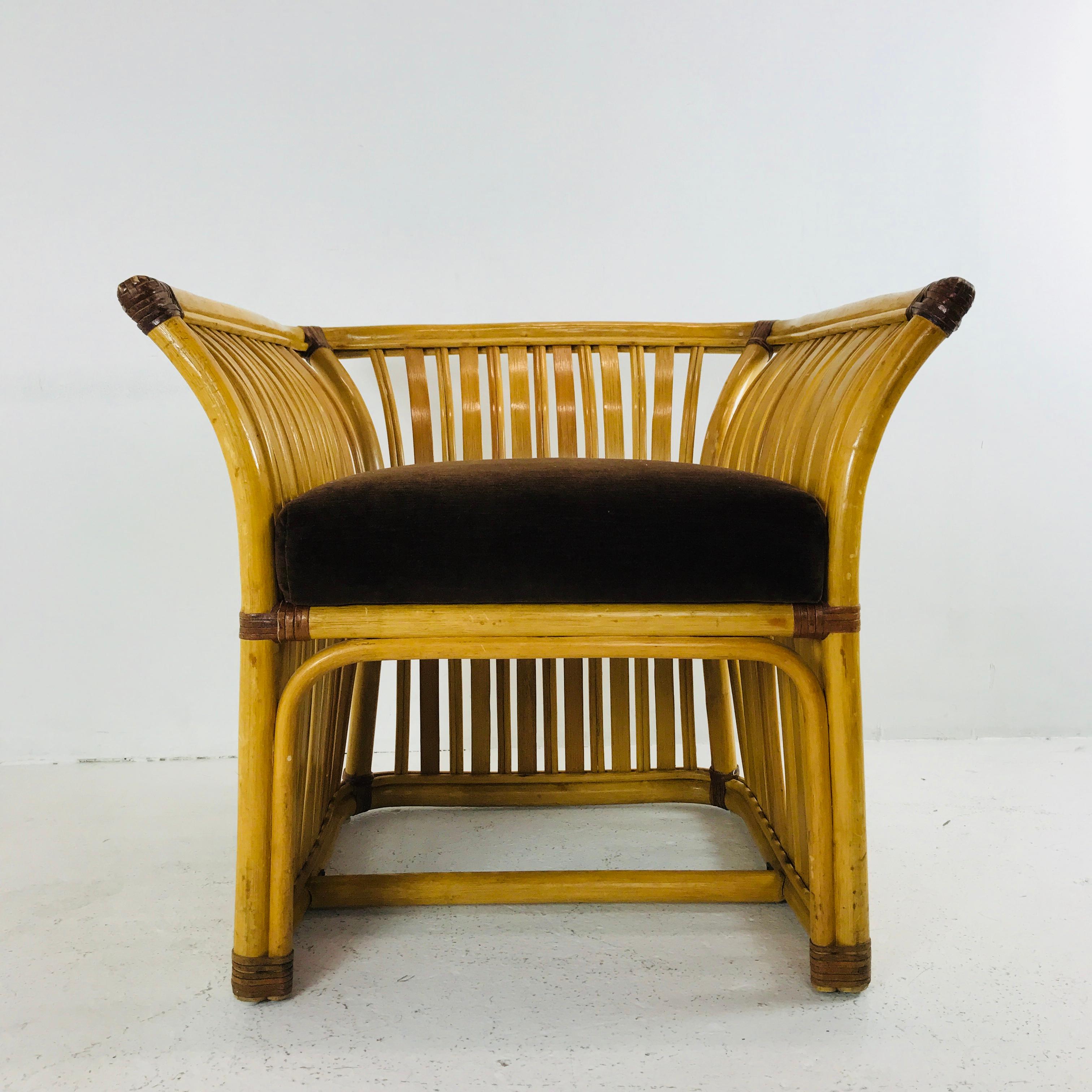 20th Century Pair Handsome Lounge Chairs by Ficks Reed